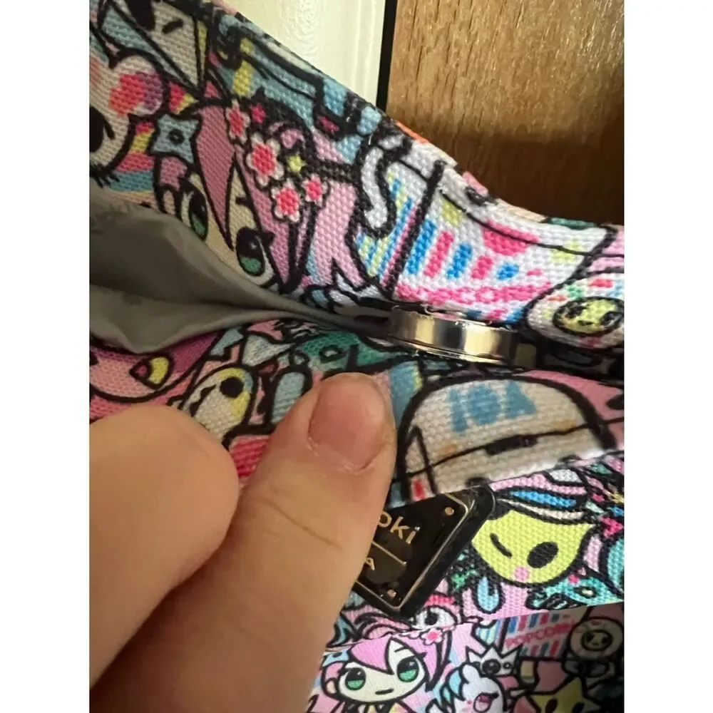 tokidoki Multicolor Unicorn Tote Bag With Matching Puff Keychain